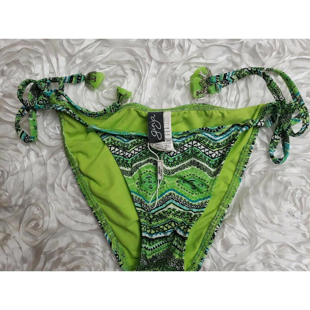 Ginja AUSTRALIAN Green JEWELED Bikini Bottom Women's Size 6 NEW /B10